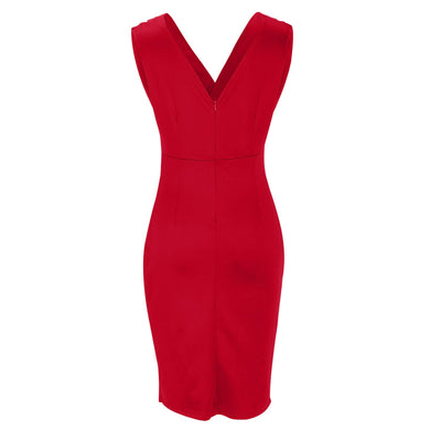 BRENDA | Fitted Dress with a V-Neck and Slit