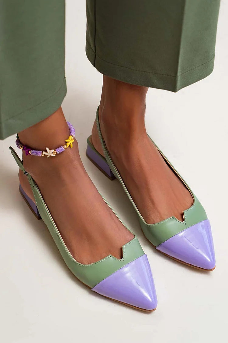 CATERINA | Elegant ballerinas with contrasting toe area and two-tone details for a sophisticated look