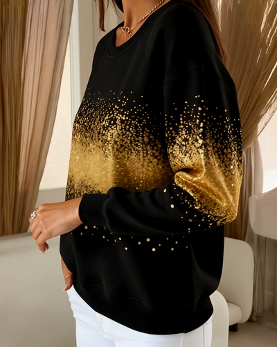 Trendy Round Neck Gradient Sweatshirt