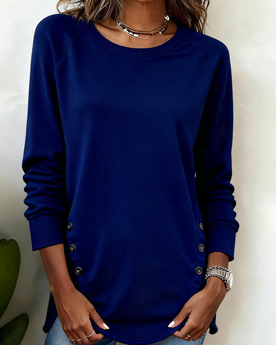 Irregular Hem Sweatshirt with Raglan Sleeves