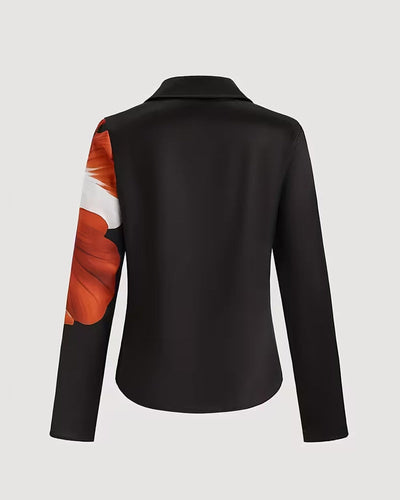 Printed Right Shoulder Reversed Blouse