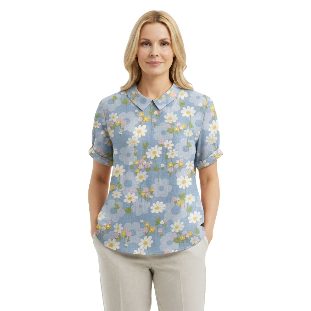 ALINA™ | Elegant Woven Blouse with Print