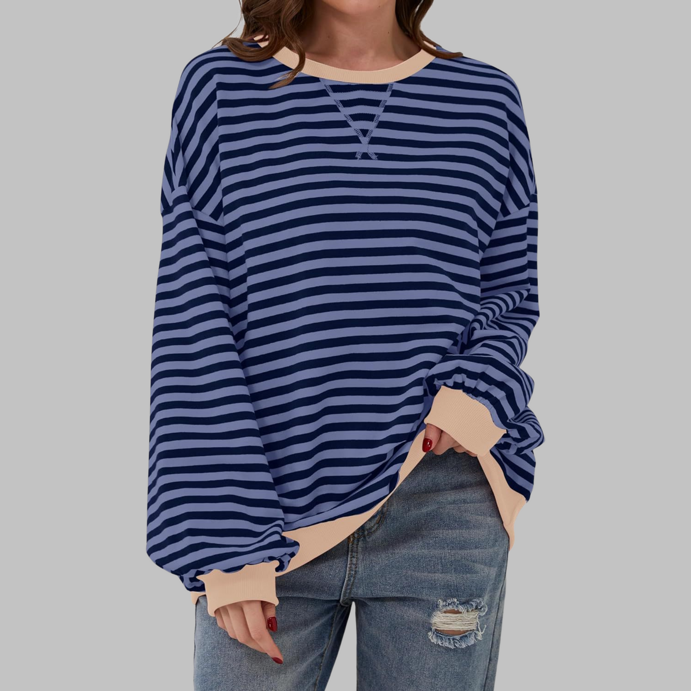 MERIDA | Striped Cotton Sweater with Long Sleeves