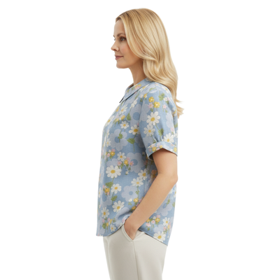 ALINA™ | Elegant Woven Blouse with Print