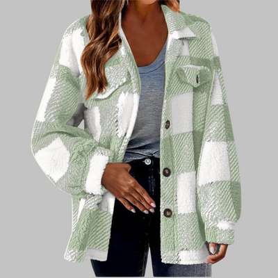Ermi | Casual Plaid Button Down Long Sleeve Jacket