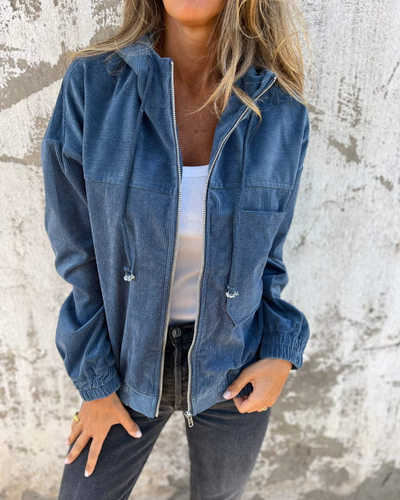 Brisa | Corduroy Hooded Jacket with Zipper