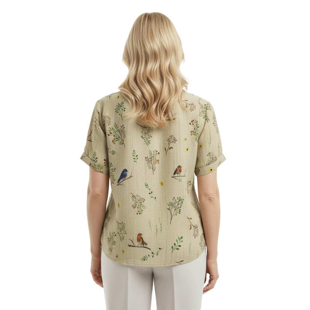 ALINA™ | Elegant Woven Blouse with Print