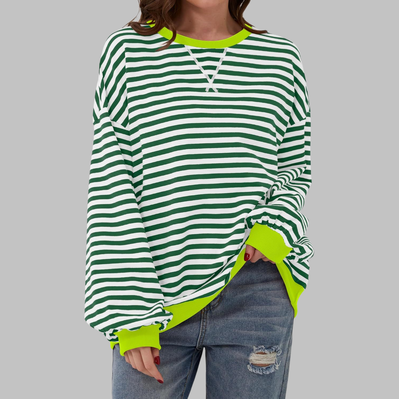 MERIDA | Striped Cotton Sweater with Long Sleeves