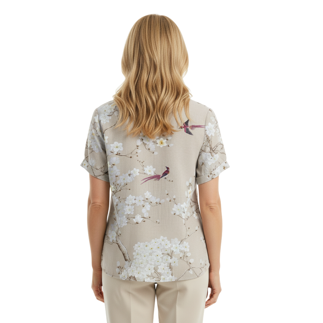 ALINA™ | Elegant Woven Blouse with Print
