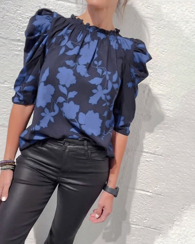 Puff Sleeve Ruffled Blouse
