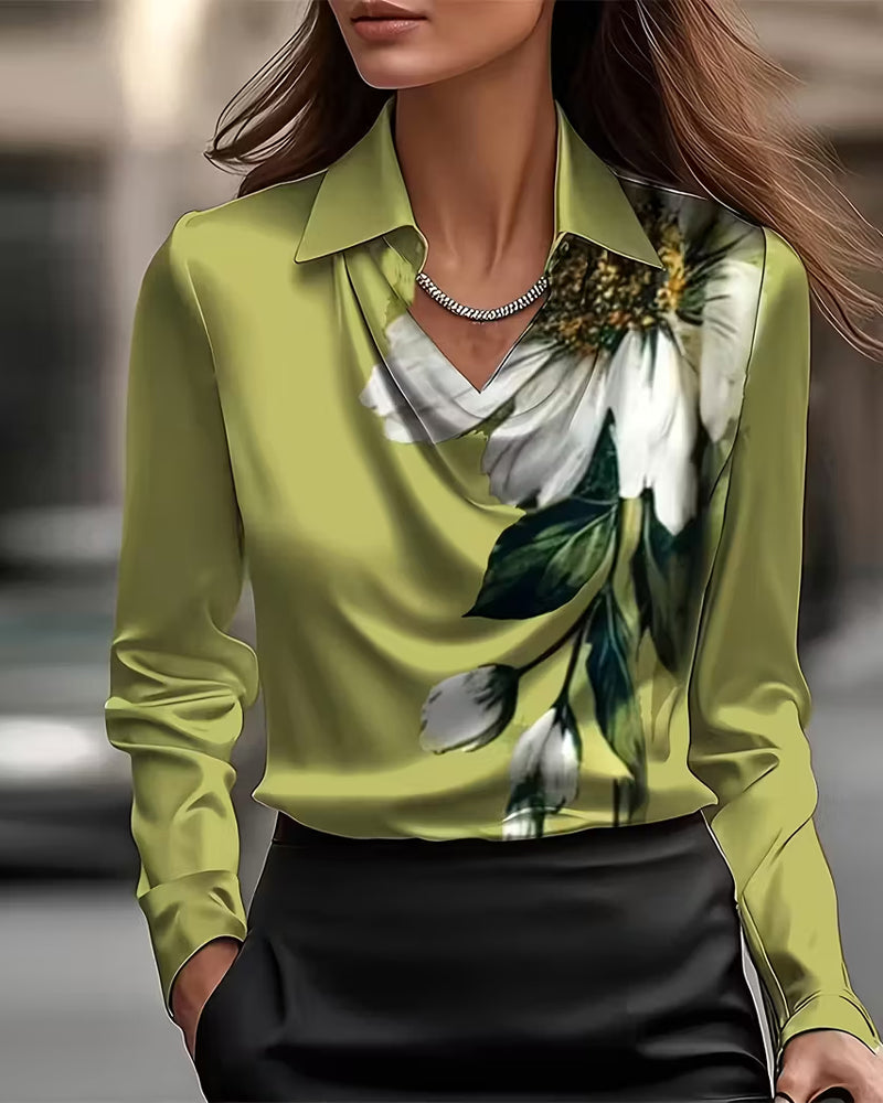 Printed Right Shoulder Reversed Blouse