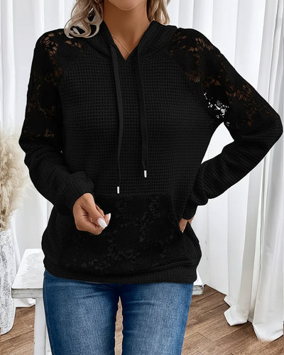 ALESSIA | Casual Lace Hoodie with V-Neck