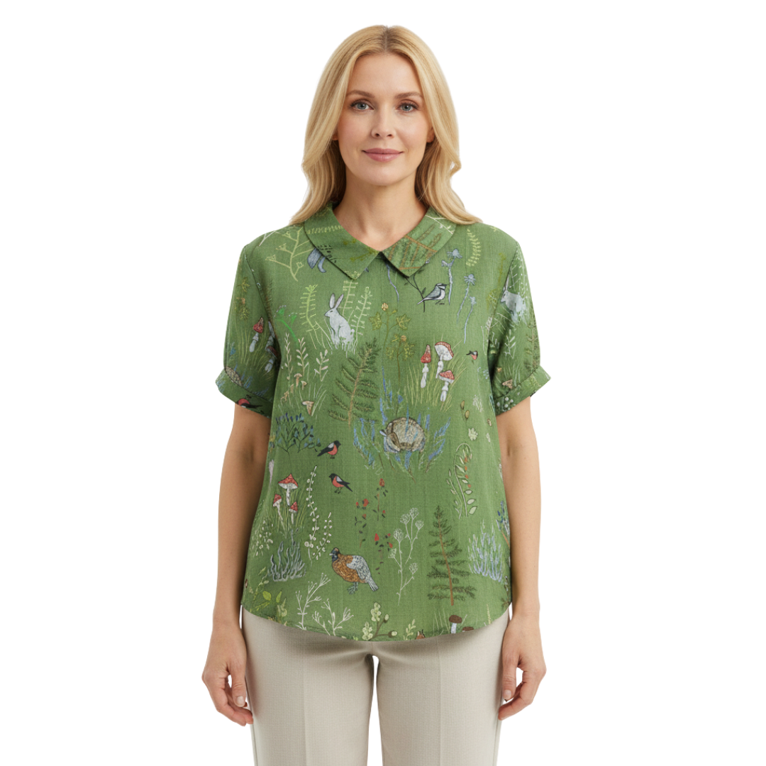 ALINA™ | Elegant Woven Blouse with Print