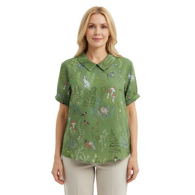 ALINA™ | Elegant Woven Blouse with Print
