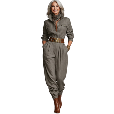 Rhea | Utility Belted Jumpsuit