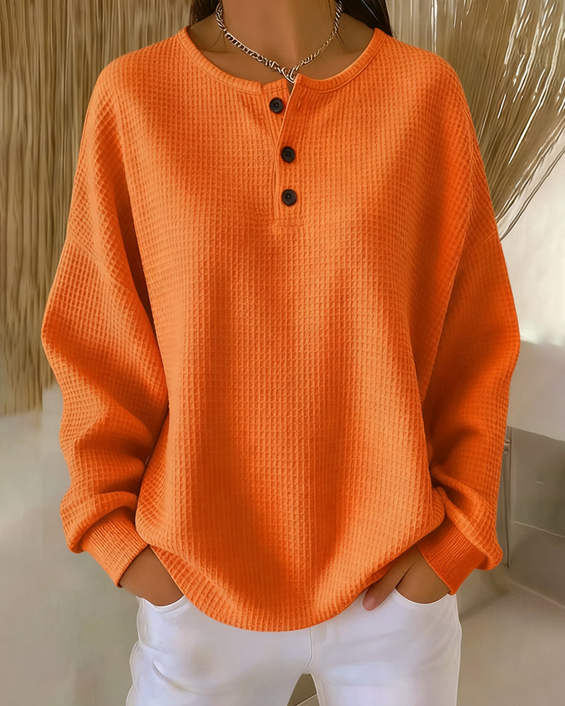 Casual Trendy Solid Color Long Sleeve Sweatshirt