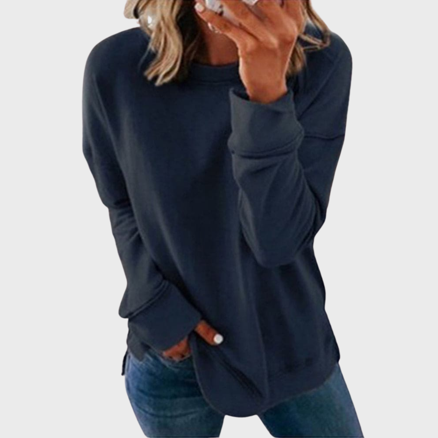 Elizabeth – Lightweight style with a solid color sweater