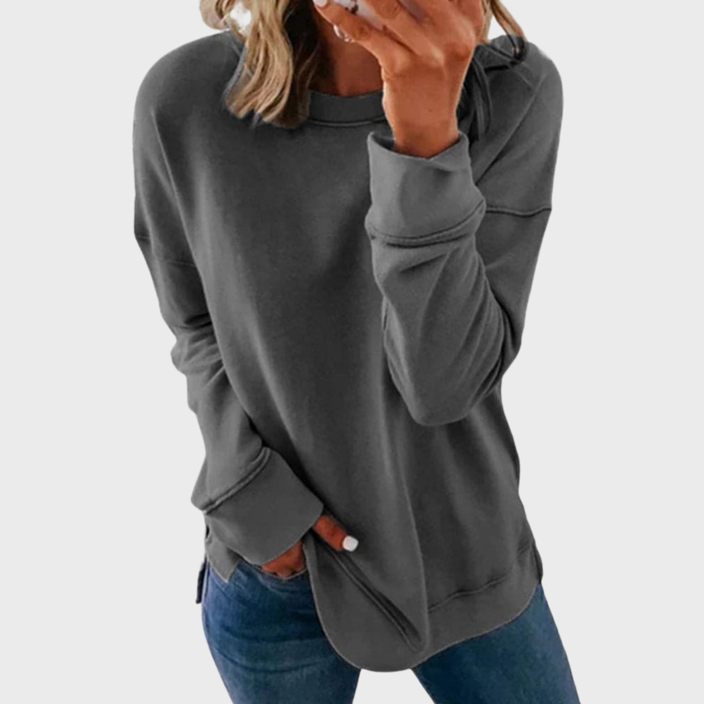 Elizabeth – Lightweight style with a solid color sweater