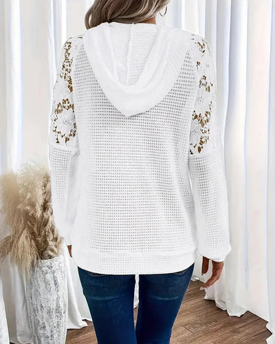 ALESSIA | Casual Lace Hoodie with V-Neck