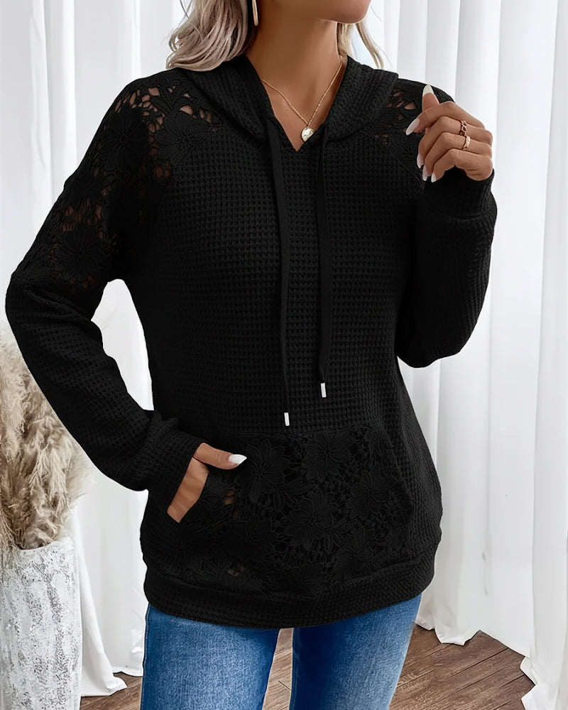 ALESSIA | Casual Lace Hoodie with V-Neck