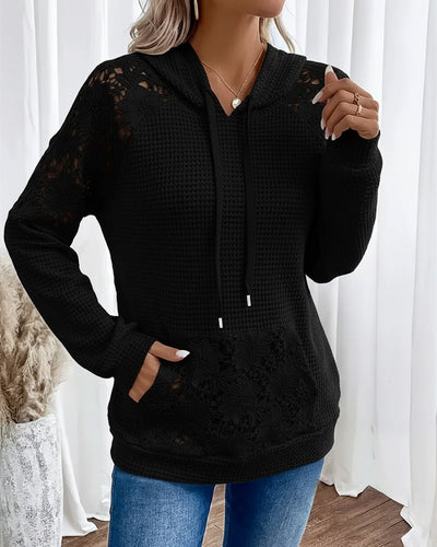 ALESSIA | Casual Lace Hoodie with V-Neck