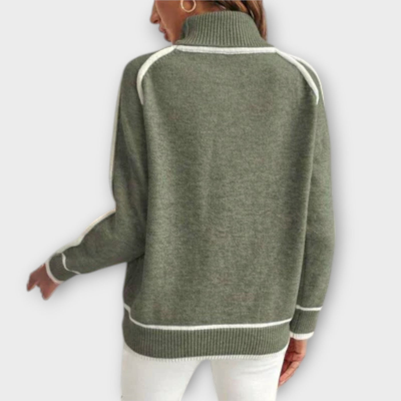 Luxurious Olive Green Knitted Sweater