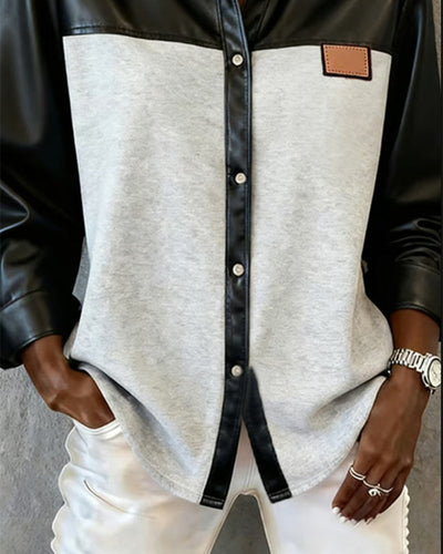 Reversible Patchwork Leather Shirt