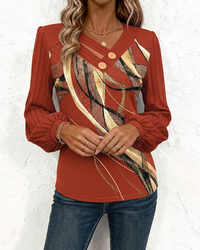 Striped Lantern Sleeve Top