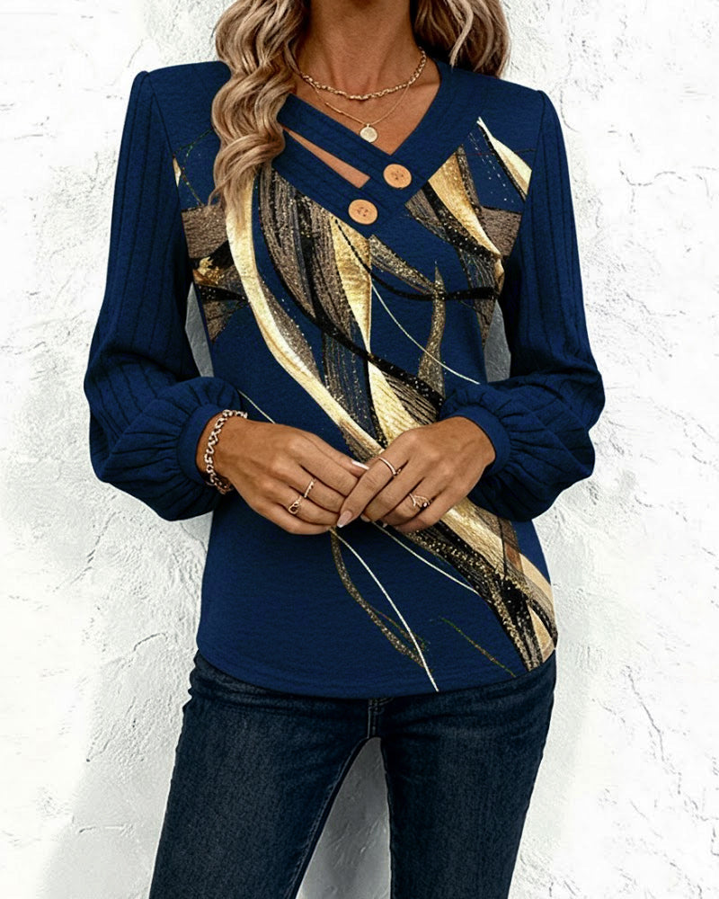 Striped Lantern Sleeve Top
