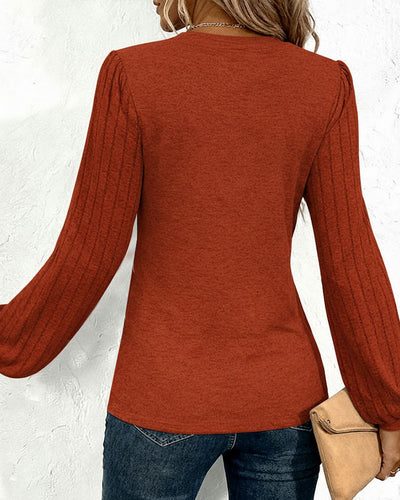 Striped Lantern Sleeve Top