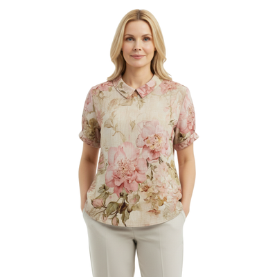 ALINA™ | Elegant Woven Blouse with Print