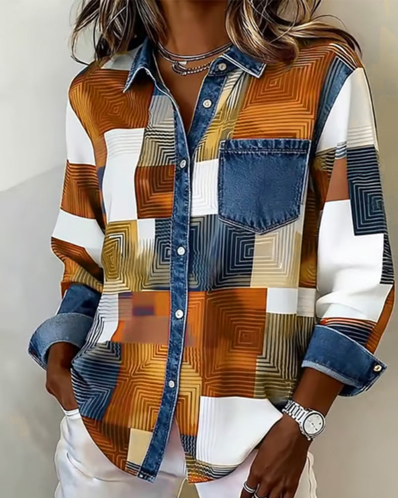 Color Block Shirt Fashionable