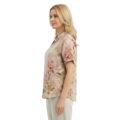 ALINA™ | Elegant Woven Blouse with Print