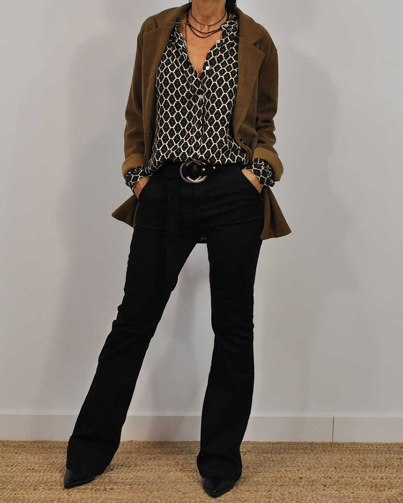 Casual Shirt with V-Neck