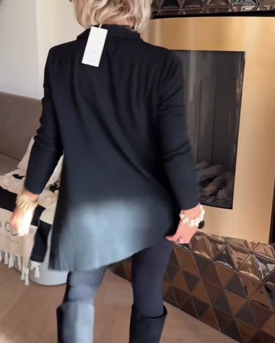 Irregular Collar Top with Long Sleeves