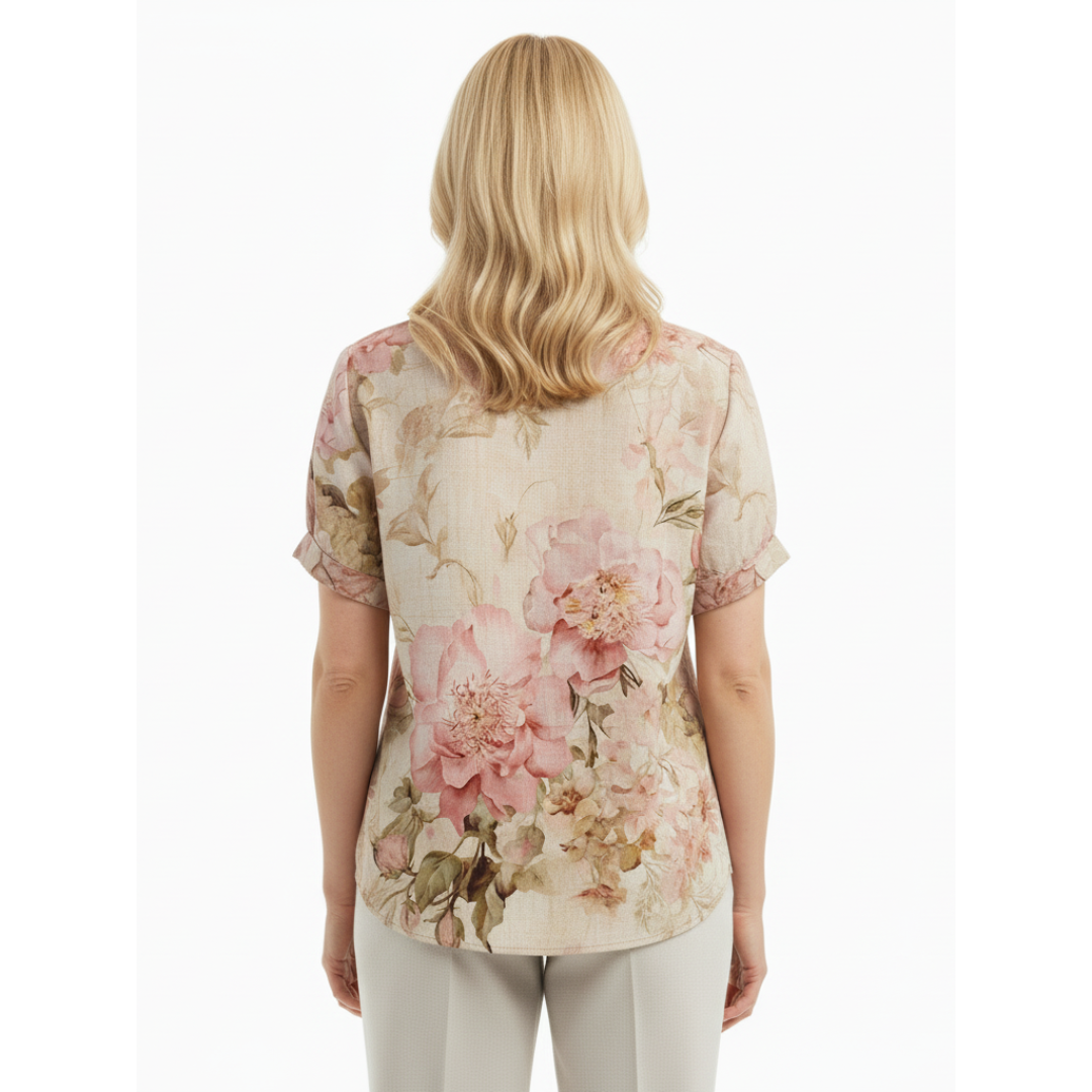 ALINA™ | Elegant Woven Blouse with Print