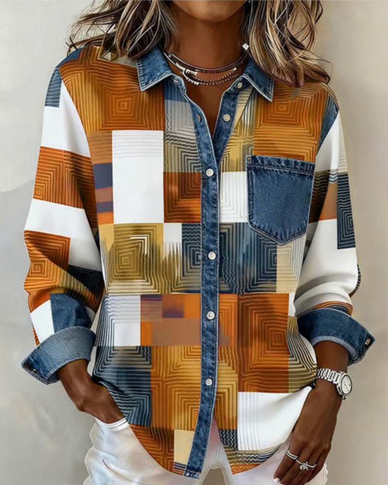 Color Block Shirt Fashionable