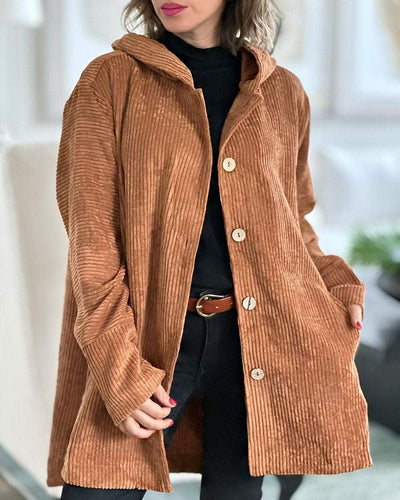Ibby | Cozy Corduroy Hooded Jacket