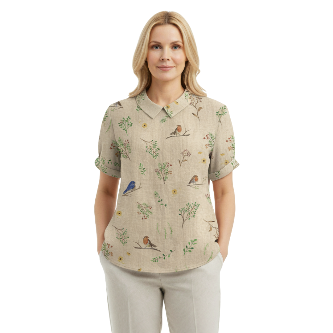 ALINA™ | Elegant Woven Blouse with Print