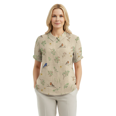 ALINA™ | Elegant Woven Blouse with Print