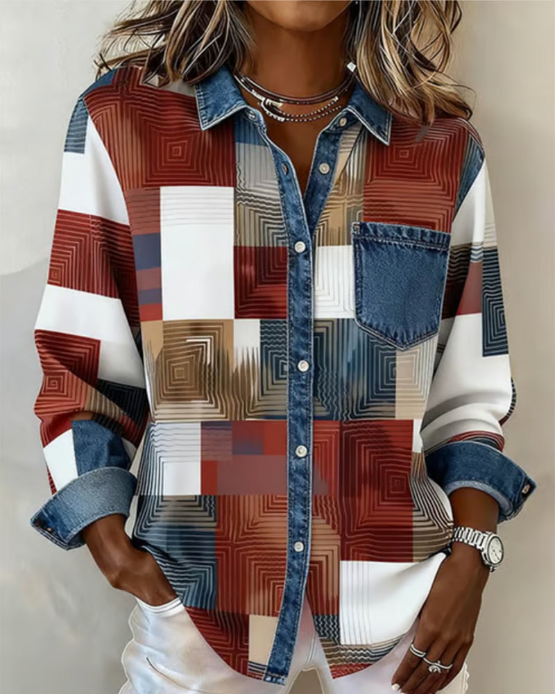 Color Block Shirt Fashionable