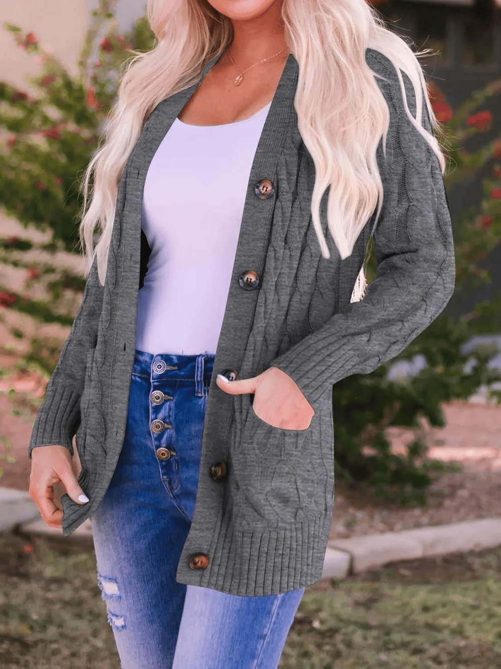 MARZENA | Cozy Cable Knit Cardigan