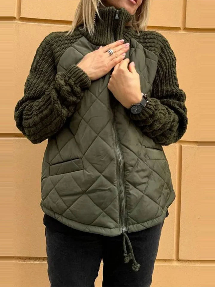 BELINA | Casual Patchwork Jacket with Zipper