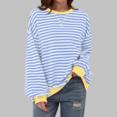 MERIDA | Striped Cotton Sweater with Long Sleeves