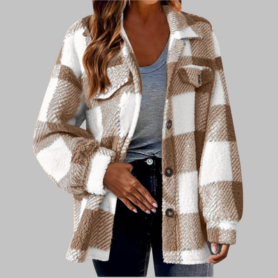 Ermi | Casual Plaid Button Down Long Sleeve Jacket