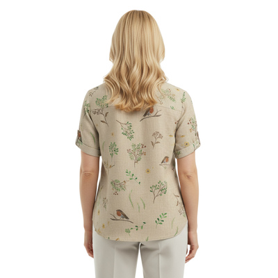 ALINA™ | Elegant Woven Blouse with Print