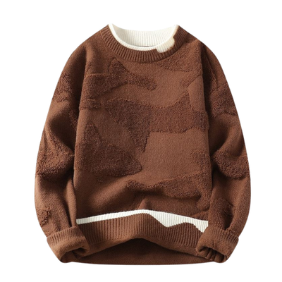 Sweater with Textured Abstract Pattern