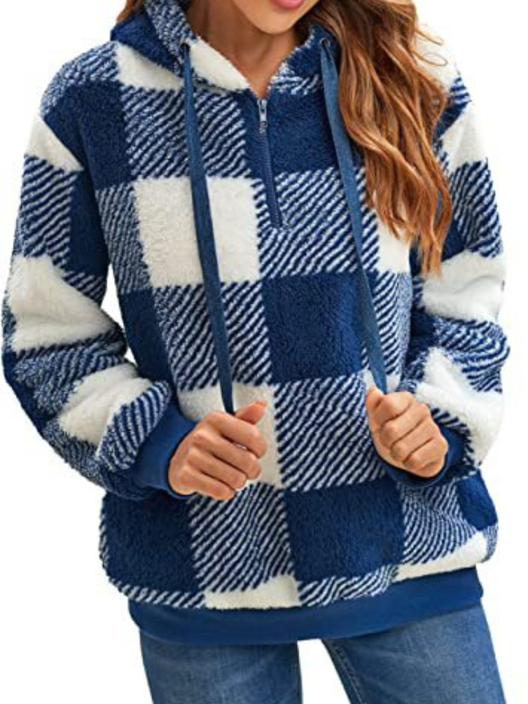 Nicole Plaid Fleece Hoodie