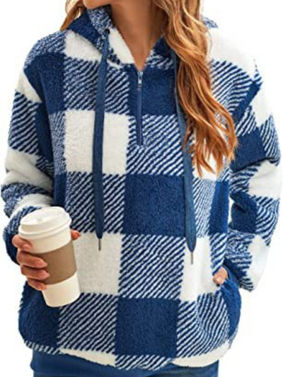 Nicole Plaid Fleece Hoodie