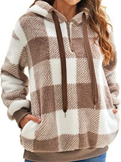 Nicole Plaid Fleece Hoodie